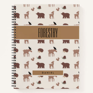 Fun Woodland BOHO Wildlife Subject Notebook