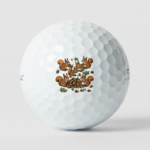 "Fun Woodland Squirrel Illustration" Golf Balls