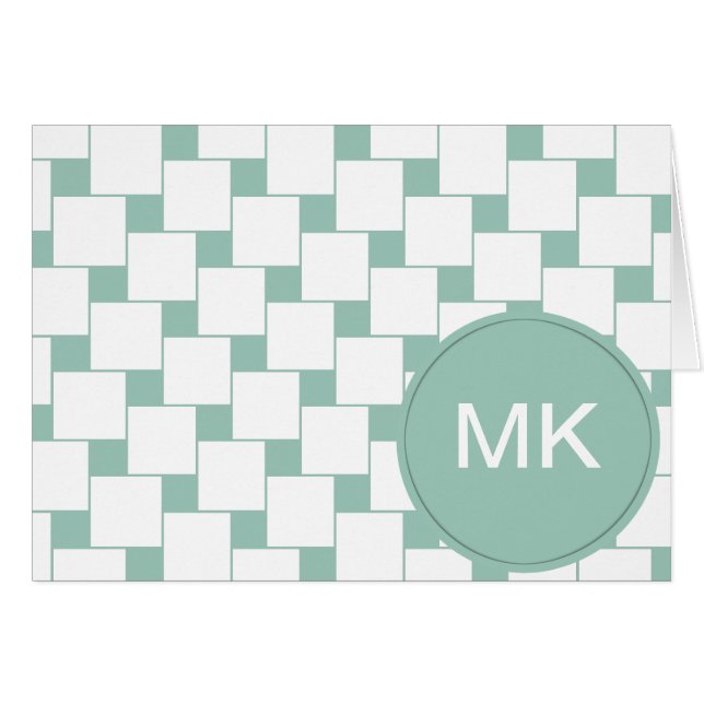 Fun Woven Squares Mint Green (Front Horizontal)
