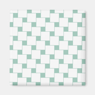 Fun Woven Squares Mint Green Magnet