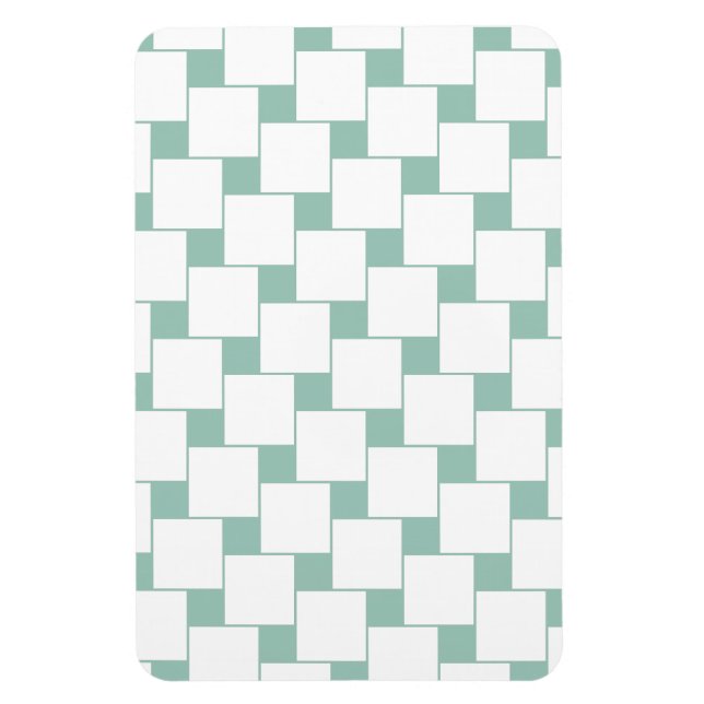 Fun Woven Squares Mint Green Magnet (Vertical)