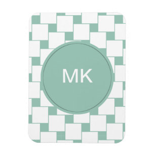 Fun Woven Squares Mint Green Magnet