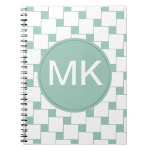 Fun Woven Squares Mint Green Notebook