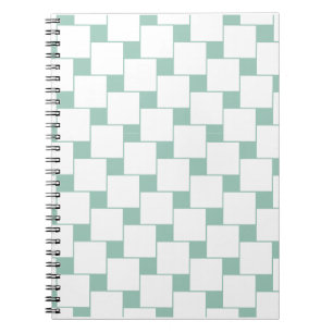 Fun Woven Squares Mint Green Notebook