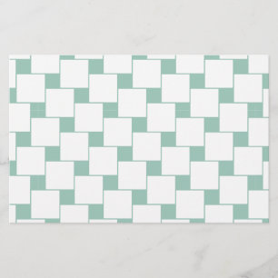Fun Woven Squares Mint Green Stationery