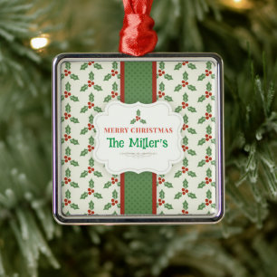 FUN! X-mas Metal Ornament - Personalised -Add Name