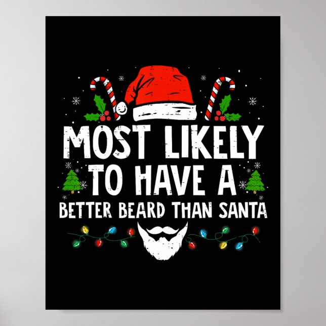 Fun Xmas Most Likely To Have A Better Beard Than S Poster (Front)