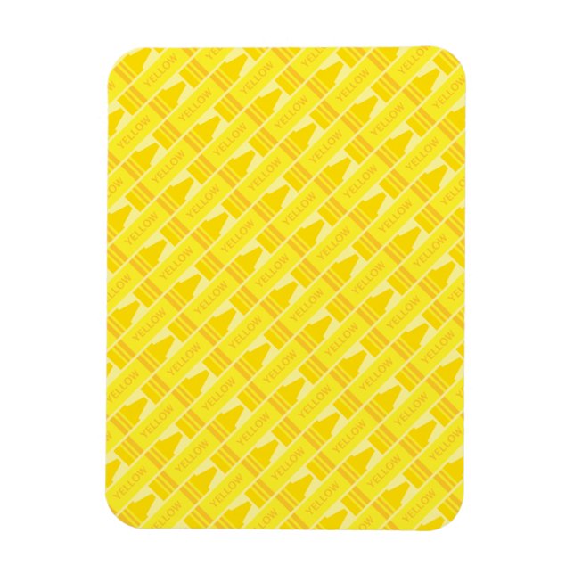 Fun Yellow Crayon Pattern Magnet (Vertical)