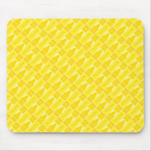Fun Yellow Crayon Pattern Mouse Mat