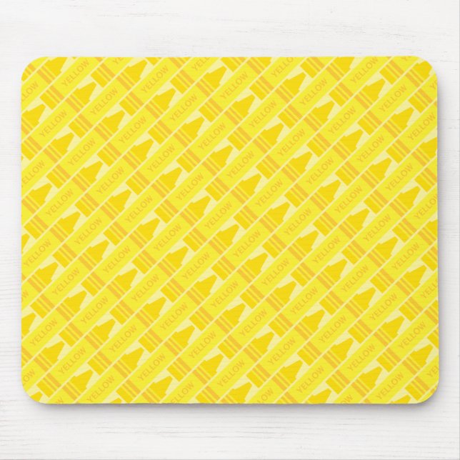 Fun Yellow Crayon Pattern Mouse Mat (Front)