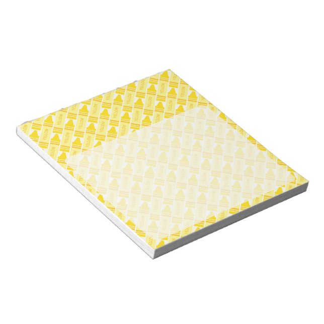 Fun Yellow Crayon Pattern Notepad (Angled)