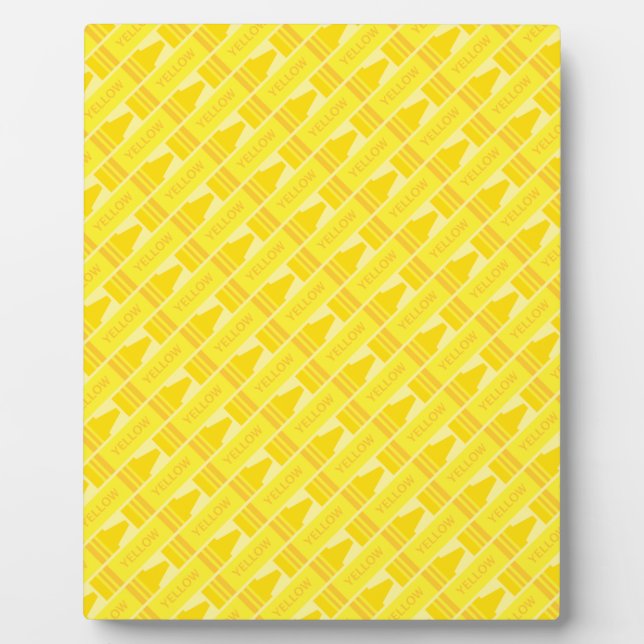 Fun Yellow Crayon Pattern Plaque (Front)