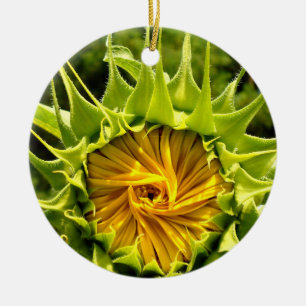 Fun yellow floral Sunflower Ceramic Tree Decoration