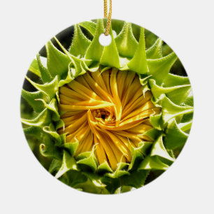 Fun yellow floral Sunflower Ceramic Tree Decoration