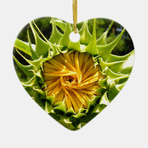 Fun yellow floral Sunflower Ceramic Tree Decoration