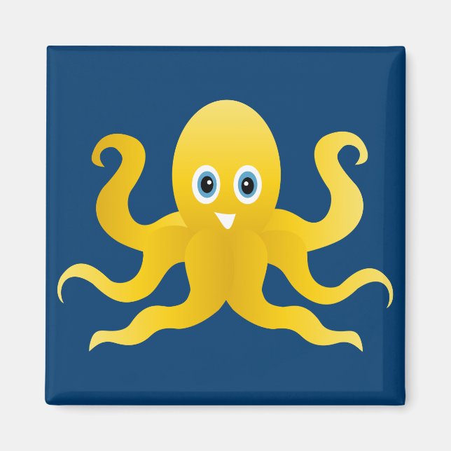 Fun yellow octopi magnet (Front)