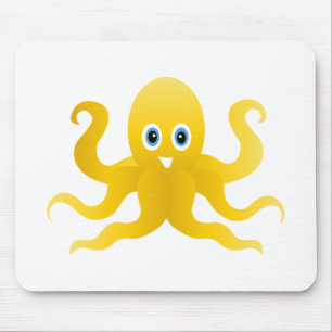 Fun yellow octopi mouse mat
