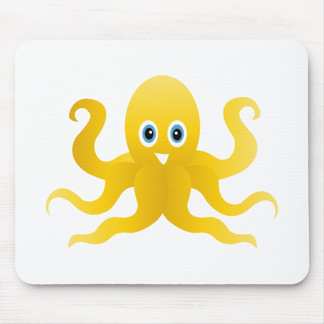 Fun yellow octopi mouse mat (Front)