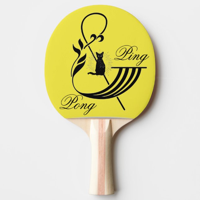Fun Yellow Ping & Pong Paddle (Front)