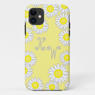 Fun Yellow White Grey Daisy iPhone 11 Case