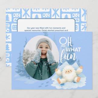 Fun Yeti Mountain Photo Holiday Card