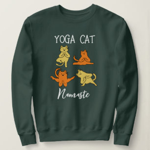 Fun Yoga Cat Collage Sweatshirt Gift for Cat Lover