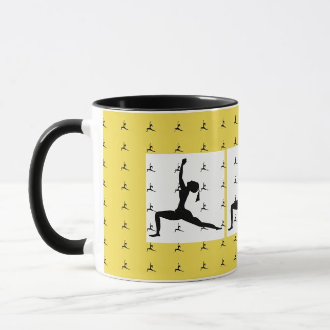 Fun Yoga Designs Yellow Combo Coffee Mug/ Cup (Left)