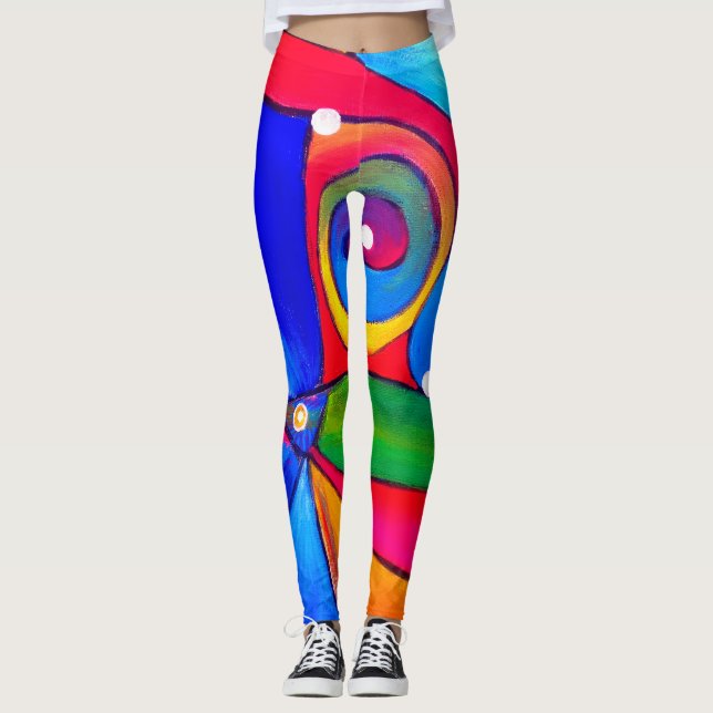 Fun Yoga Leisure Leggings|Katalin Bator-Hos Art Leggings (Front)