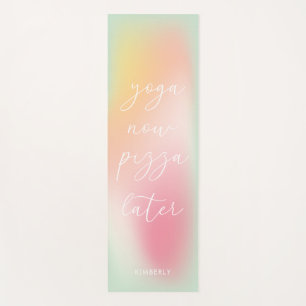 Fun Yoga Now Pizza Later Pastel Gradient Ombre Mat