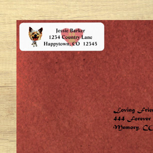 Fun Yorkshire Terrier Return Address Label
