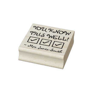 Fun "YOU KNOW THIS WELL!" + Custom Teacher Name Ru Rubber Stamp