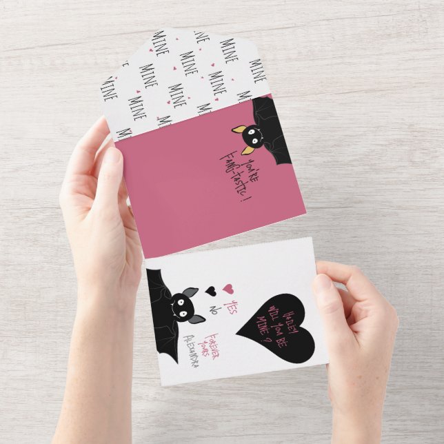 Fun You’re Fangtastic! Bat Love Pun Proposal Card (Tearaway)