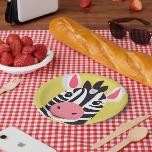 Fun Zebra Face safari Wild jungle Birthday Party Paper Plate
