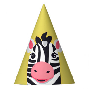 Fun Zebra Face safari zoo Wild jungle Birthday Par Party Hat