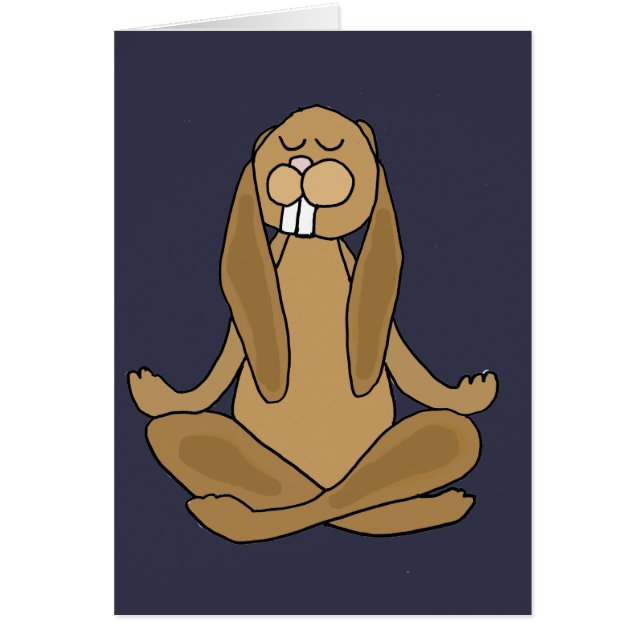 Fun Zen Bunny Rabbit in Yoga Pose (Front)