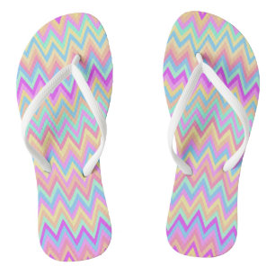 Fun Zigzag Bright Colours Flip Flops