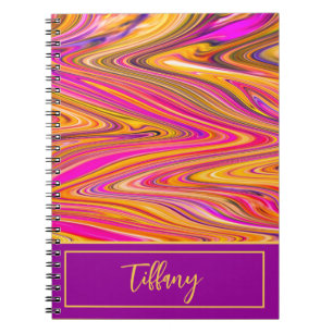 Fun zigzags of pink, yellow and purple abstract  notebook