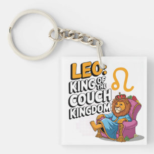 Fun Zodiac Leo design Key Ring