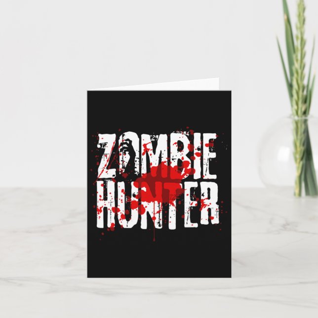 Fun Zombie Hunter Design For Boys Girls Halloween  Card (Front)