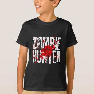 Fun Zombie Hunter Design For Boys Girls Halloween  T-Shirt