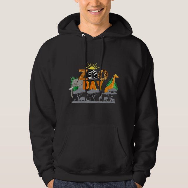 Fun Zoo Day Cute Animals School Field Trip Safari Hoodie (Front)