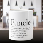 Funcle Cool Fun Uncle Modern Black and White Large Coffee Mug<br><div class="desc">Personalise for your special,  favourite Uncle or Funcle to create a unique gift. A perfect way to show him how amazing he is every day. Designed by Thisisnotme©</div>