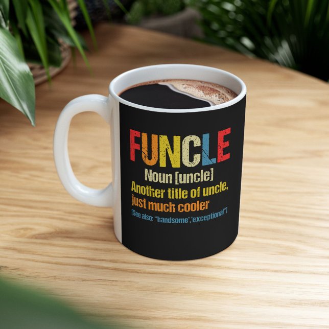 Funcle Definition Funny Gift For Uncle Two-Tone Coffee Mug (Creator Uploaded)
