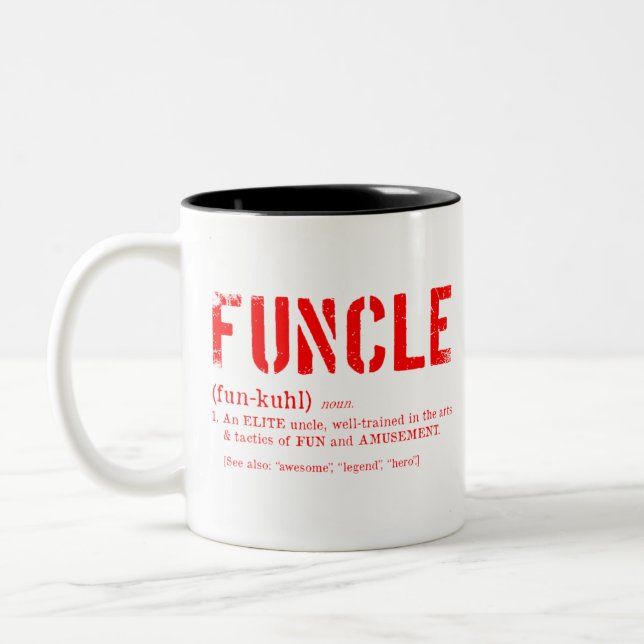 Funcle Definition Two-Tone Coffee Mug (Left)