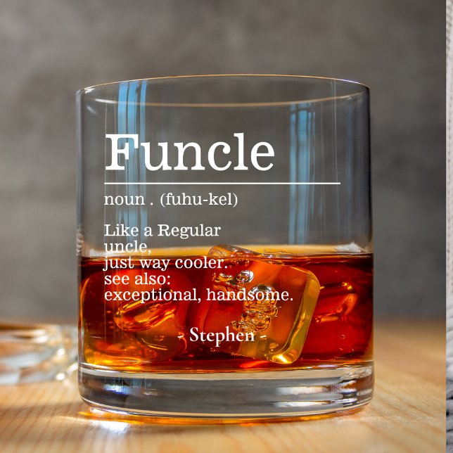 Funcle Definition Uncle Gifts From Niece Nephew Whiskey Glass (Creator Uploaded)