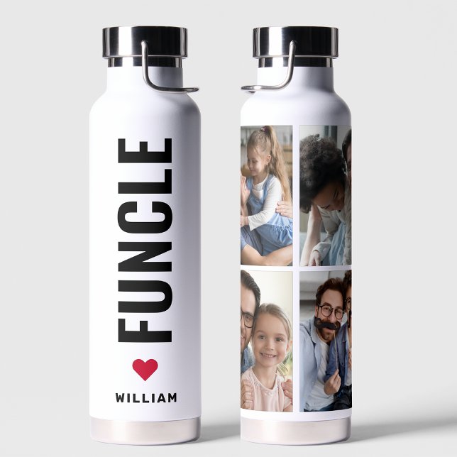 Funcle | Fun Uncle Custom Name Modern Water Bottle (Creator Uploaded)