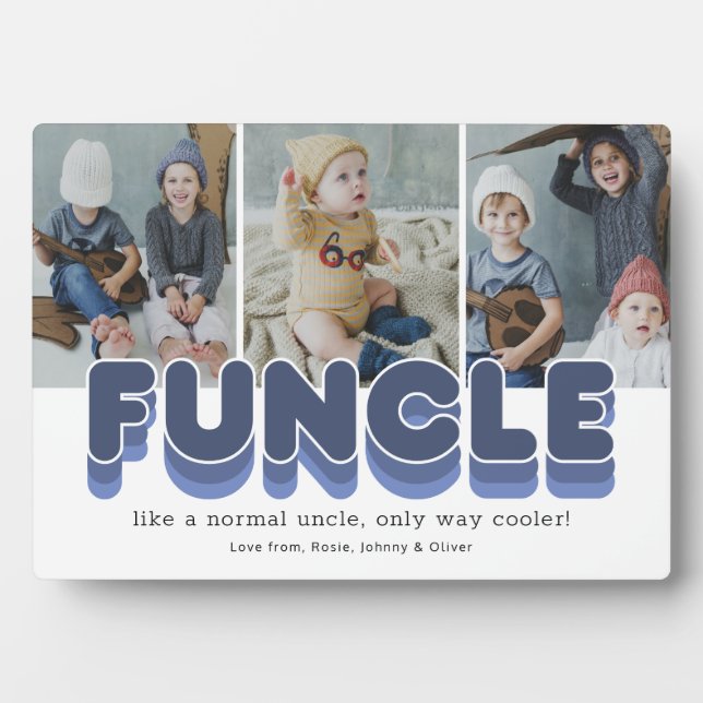 Funcle Funny Cool Uncle Photo Plaque (Front)