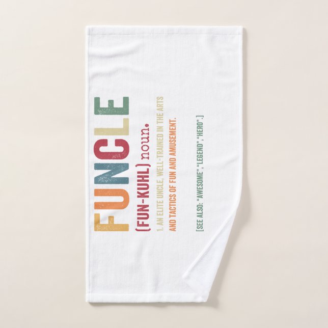 Funcle Funny Uncle Definition, Awesome Legend Hero Bath Towel Set (Hand Towel)