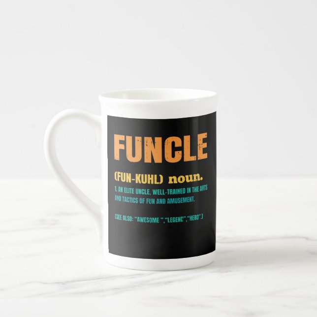 Funcle Funny Uncle Definition Bone China Mug (Left)