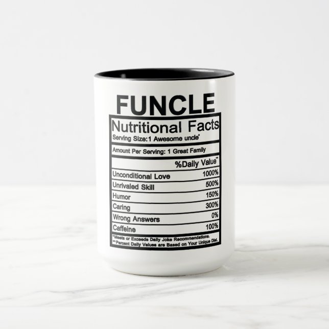 Funcle Nutritional Facts Mug (Center)